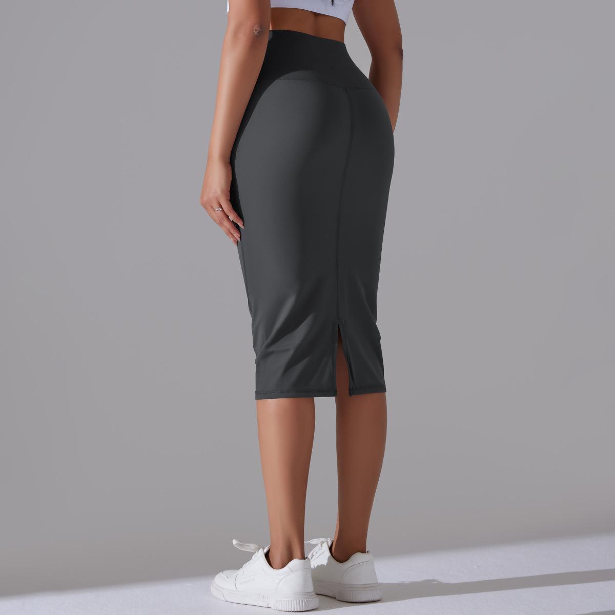 Women High Waist Stretch Slit Sports Skirt 64