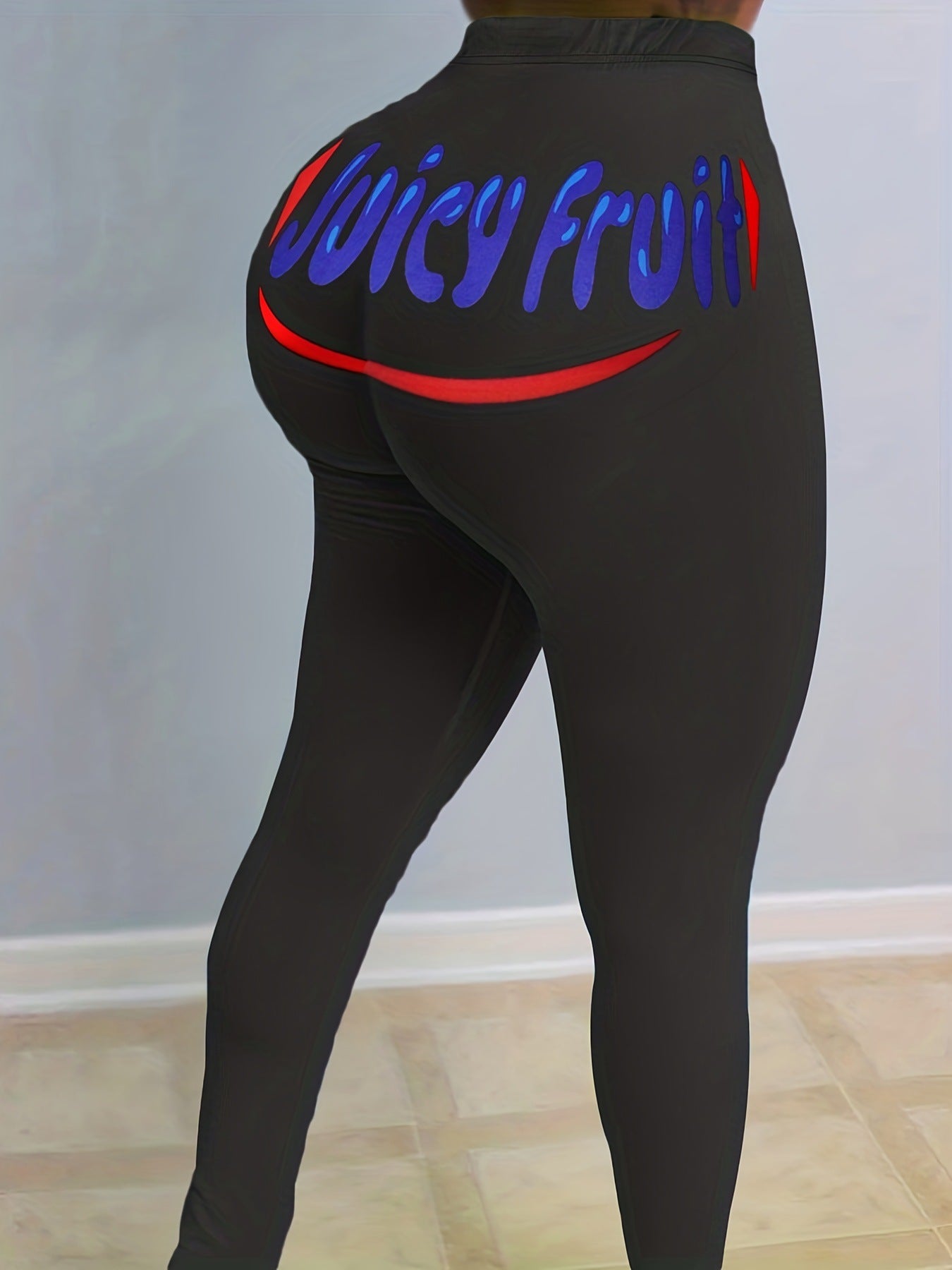 Casual Tight Fitting Letter Printed Trousers Yoga Pants 5