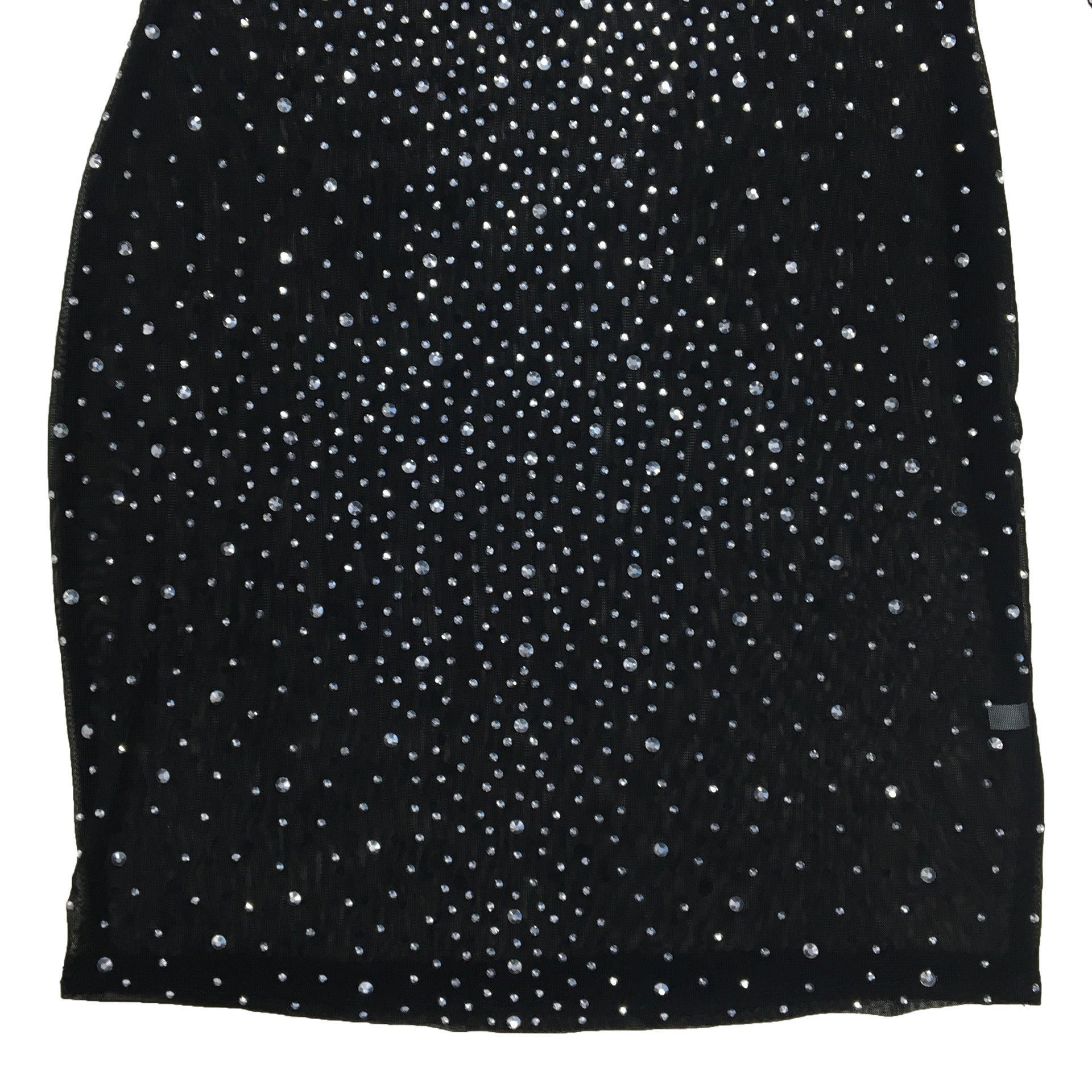 Women's Fashion Solid Color Mesh Beaded See-Through Slip Dress 23