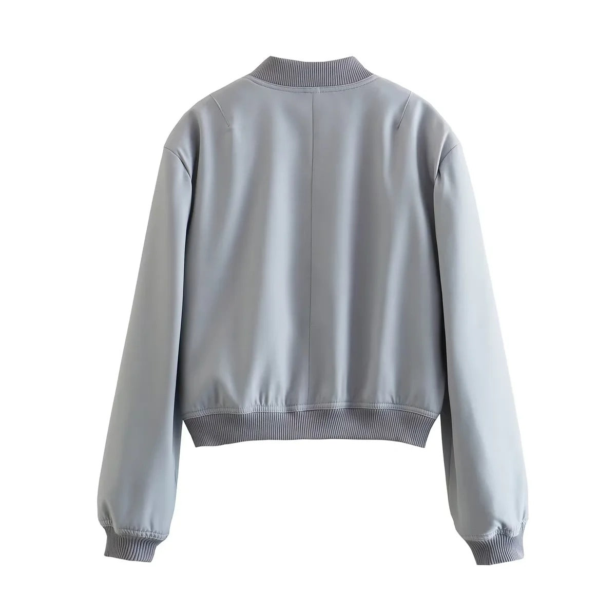 Women's Bomber Jacket Spring and Autumn Pocket Long Sleeve Casual Single Breasted Coat 29