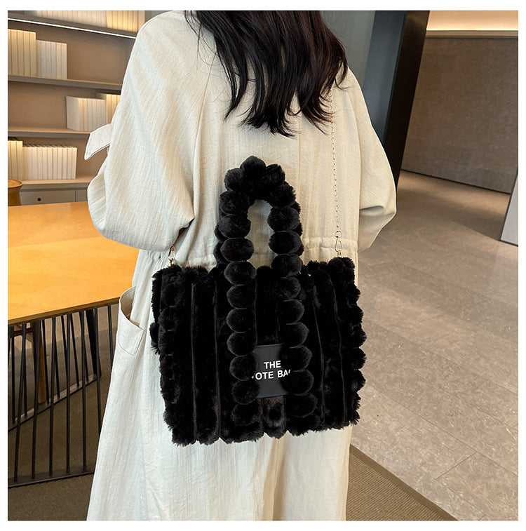 Women winter letter chain shoulder messenger bag tote bag 12