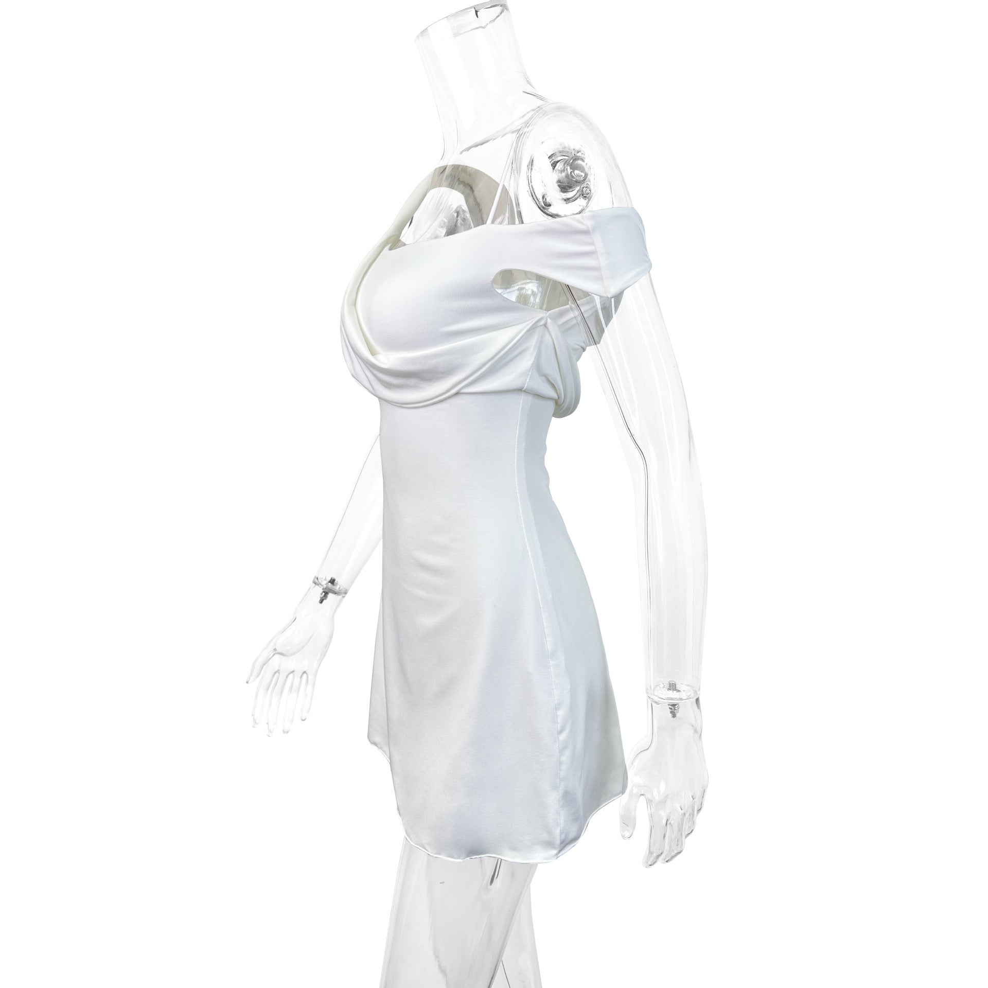 Slash Shoulder Strap Dress Sexy Sleeveless Mini Dress 7