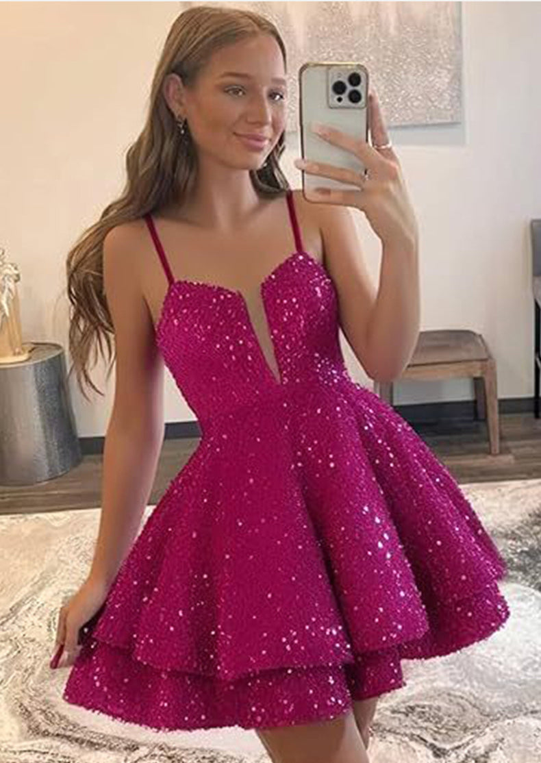 Women Sequined Strapless Sexy Prom Dress 22