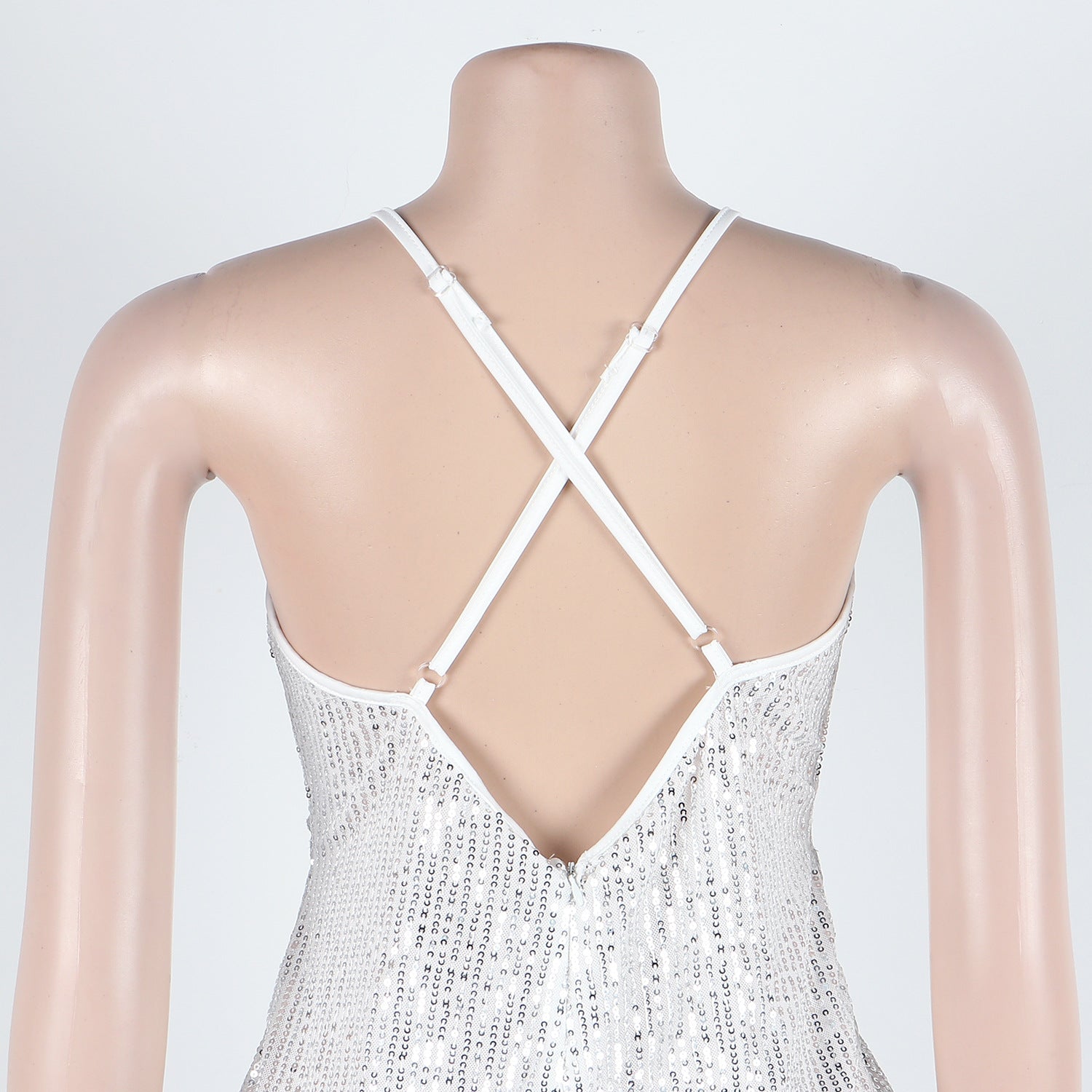 Sexy sequin strap slit dress nightclub dress 23