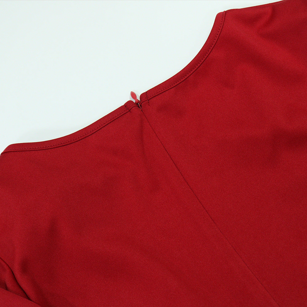 Women Round Neck Half-Sleeve Dress 14