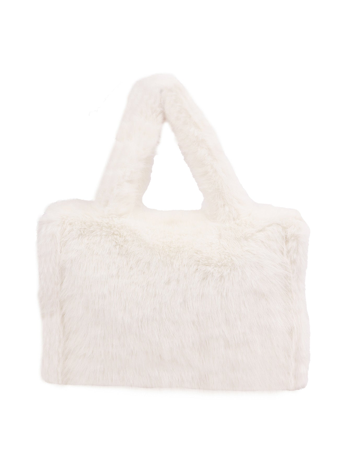 Women's Strap Imitation Fox Fur Large Capacity Tote Bag 21