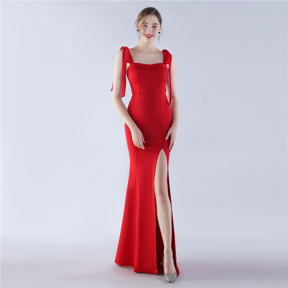 Women Elegant Slit Formal Party Evening Dress 6