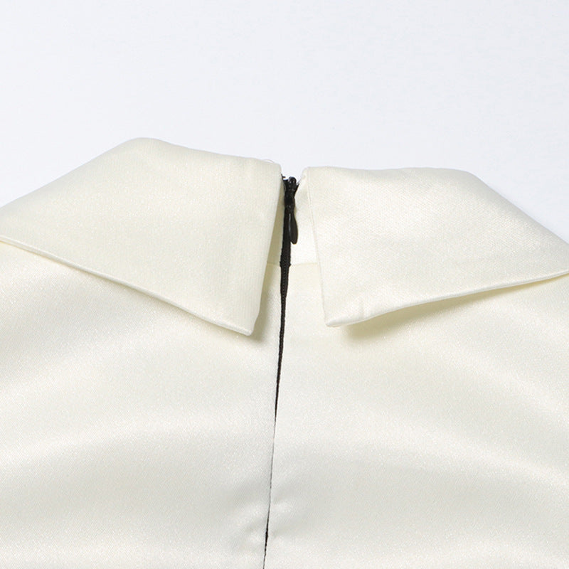 beaded sequin design Turndown Collar long-sleeved short dress 15