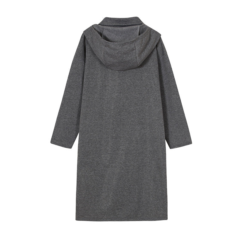 Women Hooded Pocket Zipper Fake Two Piece Loose Jacket Casual Hoodies 16