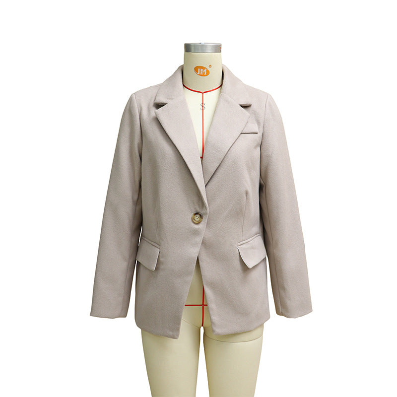 Women Autumn and Winter Solid Blazer 7