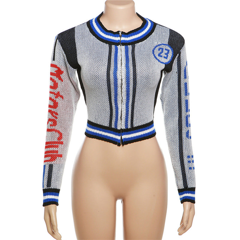 Women Letter Knitting Ribbed Top and Skirt two-piece set 36