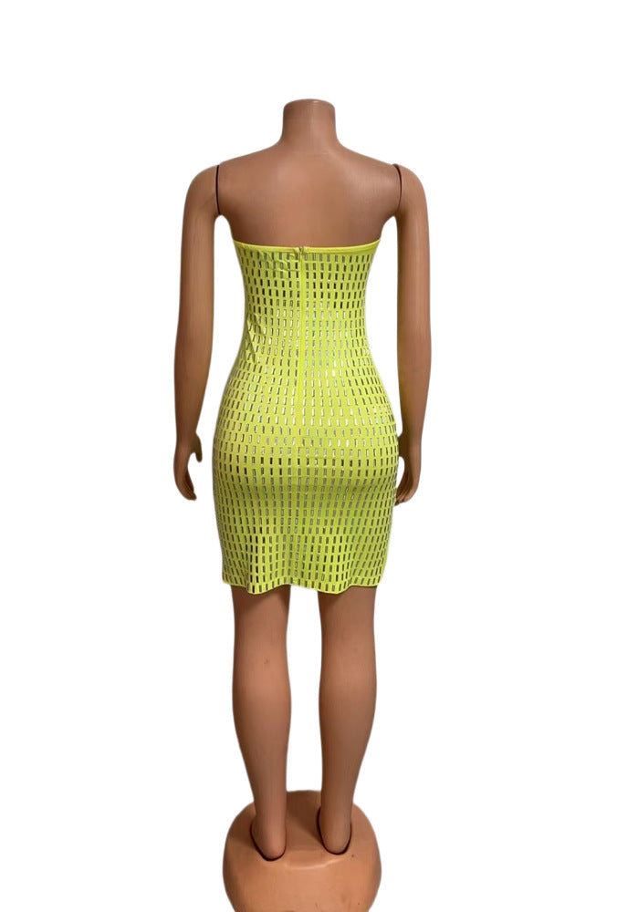 Women Beaded Sexy Backless Bodycon Dress 11