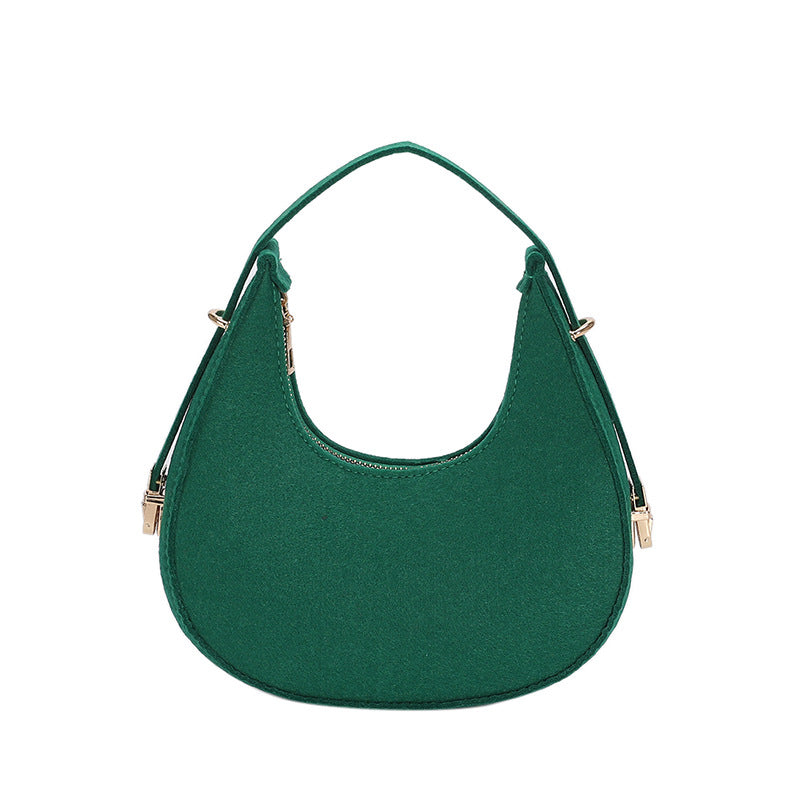 Baguette bag women's spring fashion retro felt creasing crocodile pattern underarm bag women's shoulder bag 14