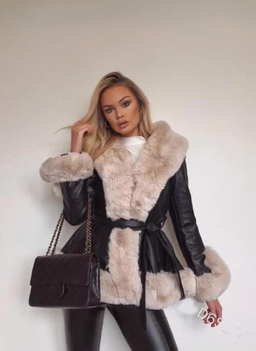 Women winter furry Faux warm jacket 15