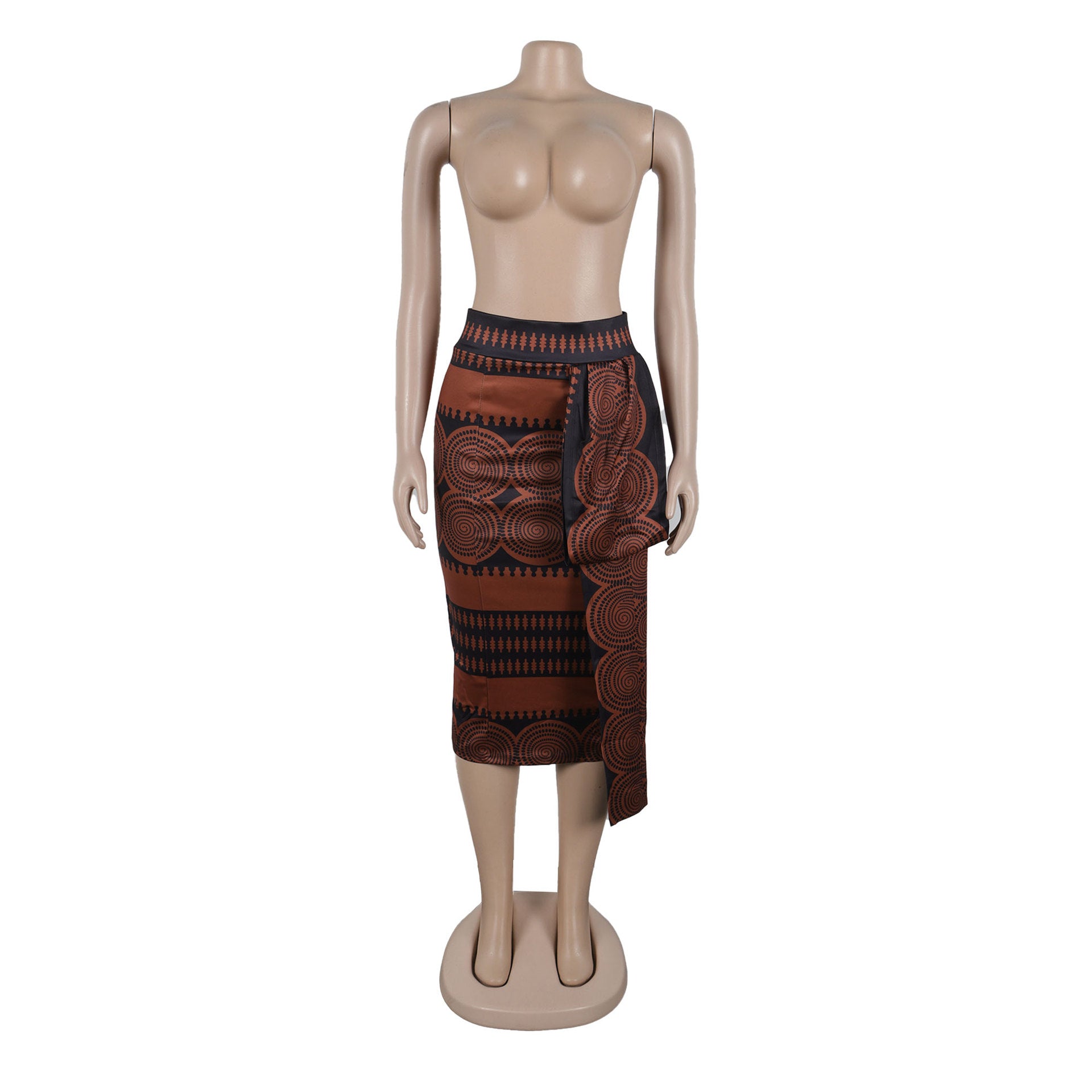 Women Printed Elastic Slit Bodycon Dress 12