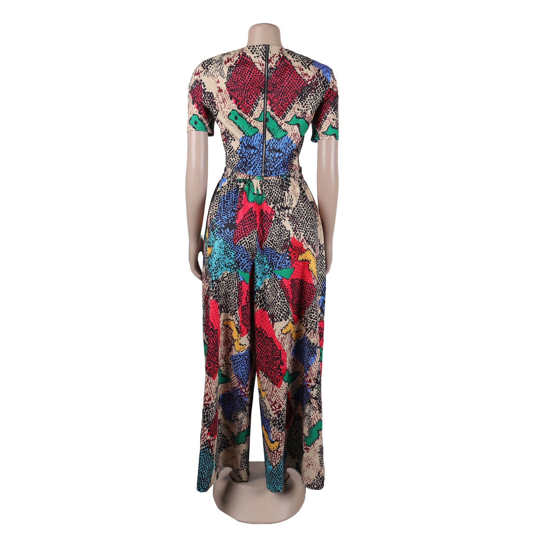 Women Sexy Printed Top and Loose Wide Leg Pants Two-piece Set 17