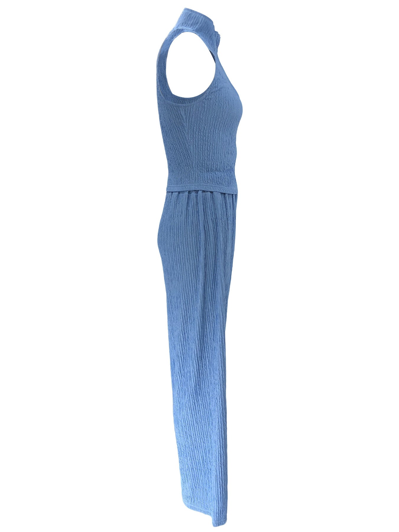 Women Summer Sleeveless Top Pleated Casual Pants Two-piece Set 18