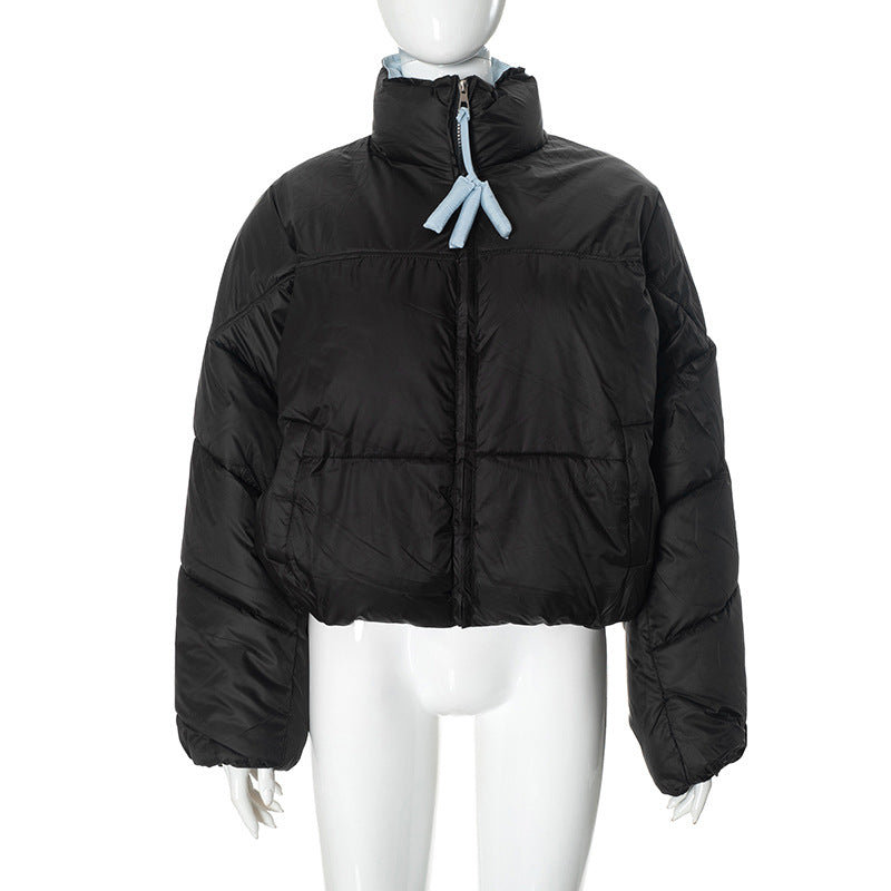 Women long sleeve contrast winter warm Padding Jacket 23