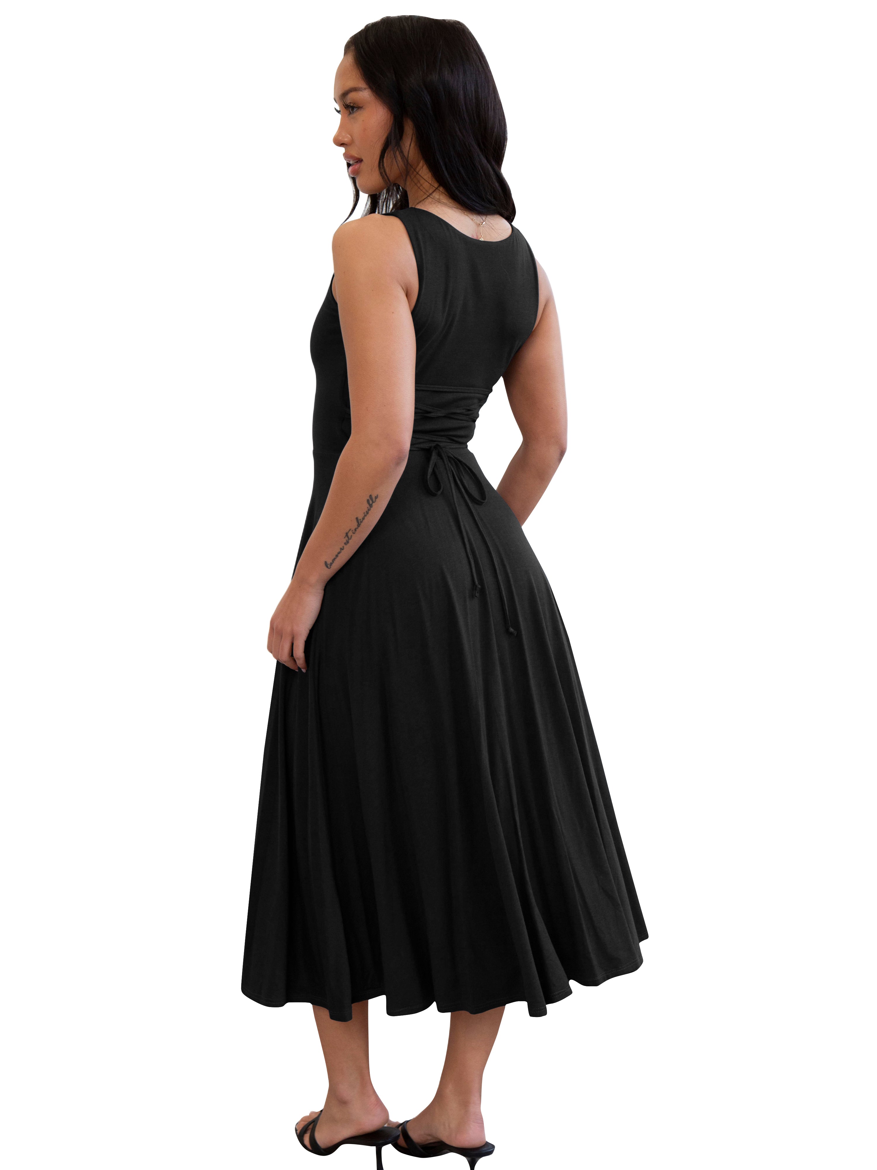 Women Solid Sleeveless Dress 9
