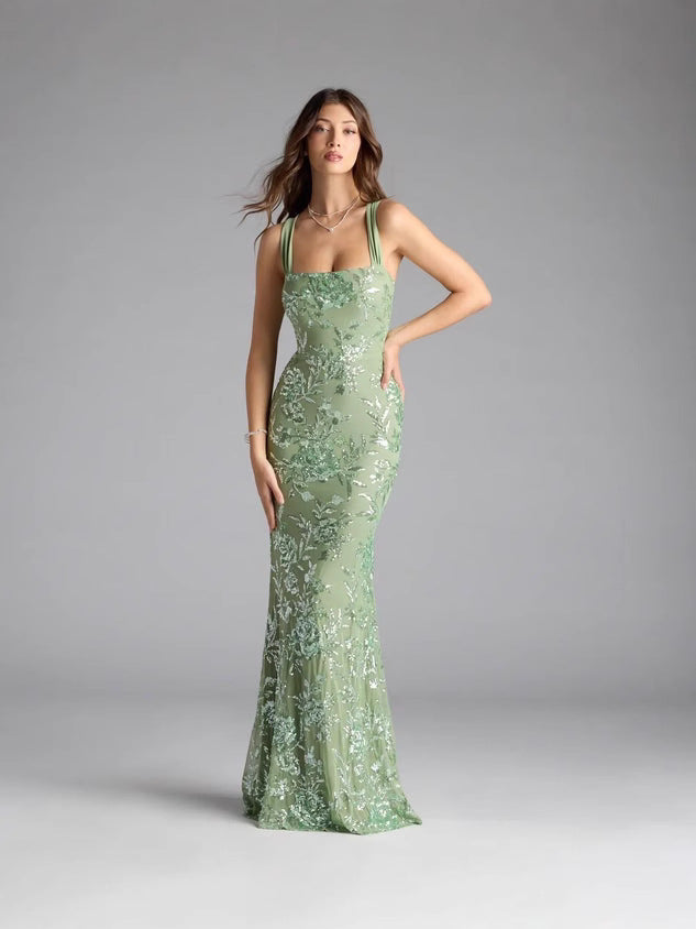 Spring Summer Fashion Sexy Sleeveless Low Back High Slit Gown 6