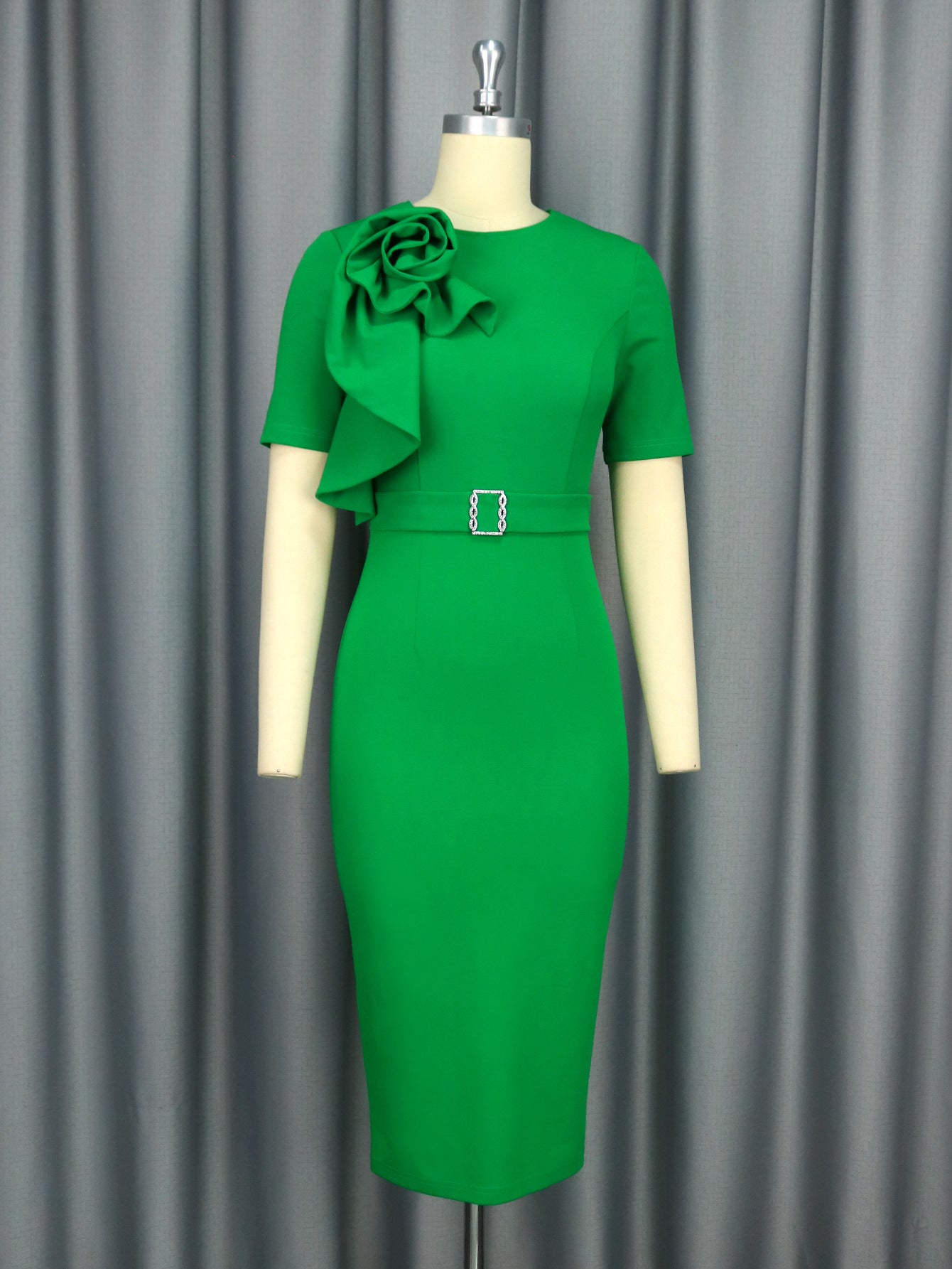 Fashion Flower Plus Size Chic High Waist Formal Party Dress 4