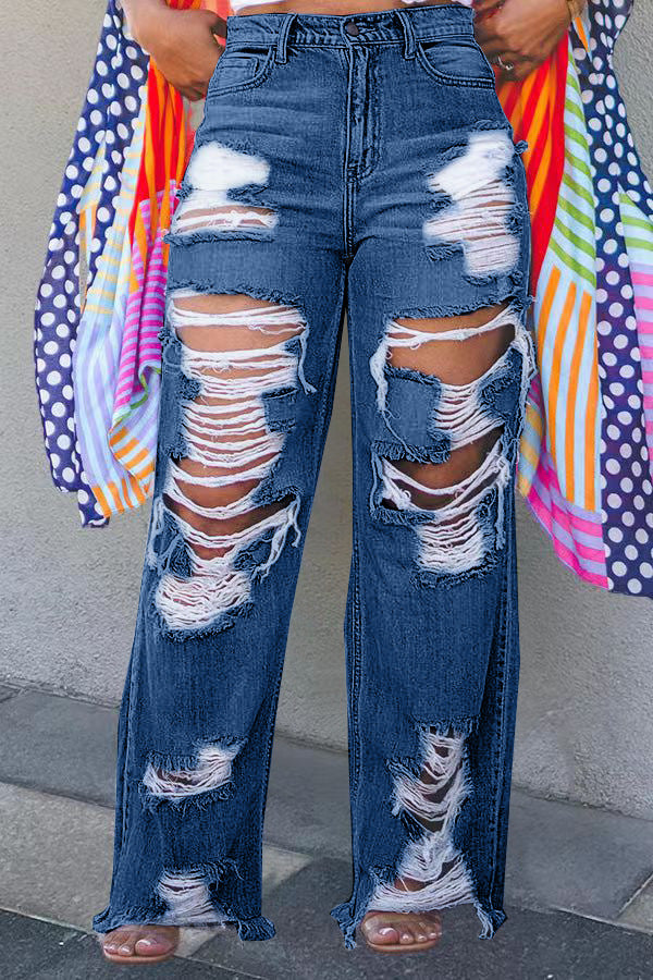 Sexy Fashion Ripped Denim Pants 6