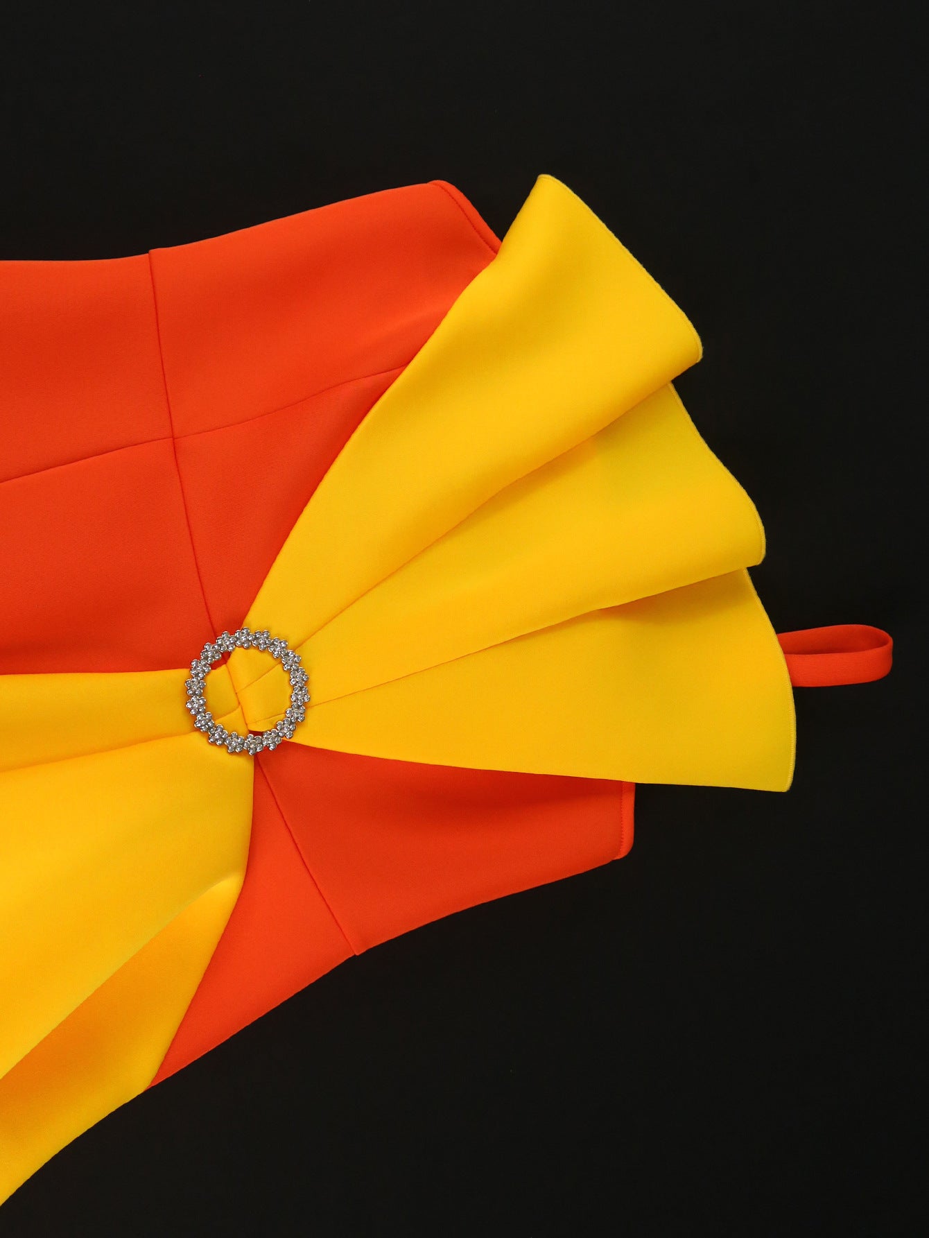 Women Contrast Color Ruffle Formal Party Strapless Dress 6