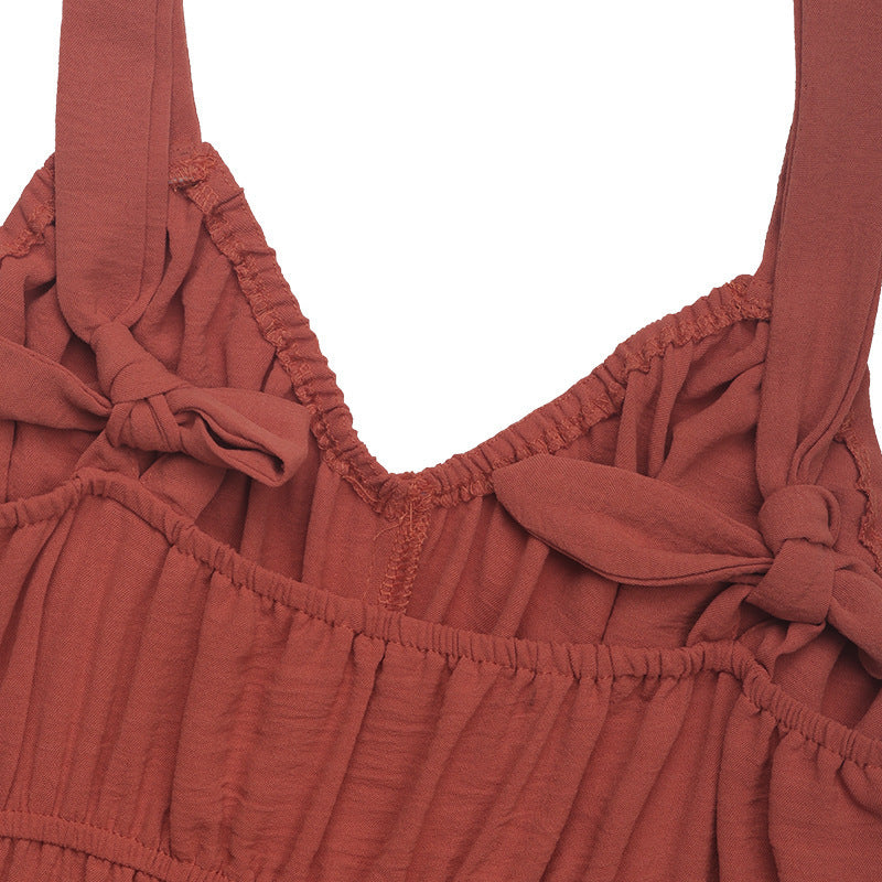 Women Pleated Summer Suspender Jumpsuit 9