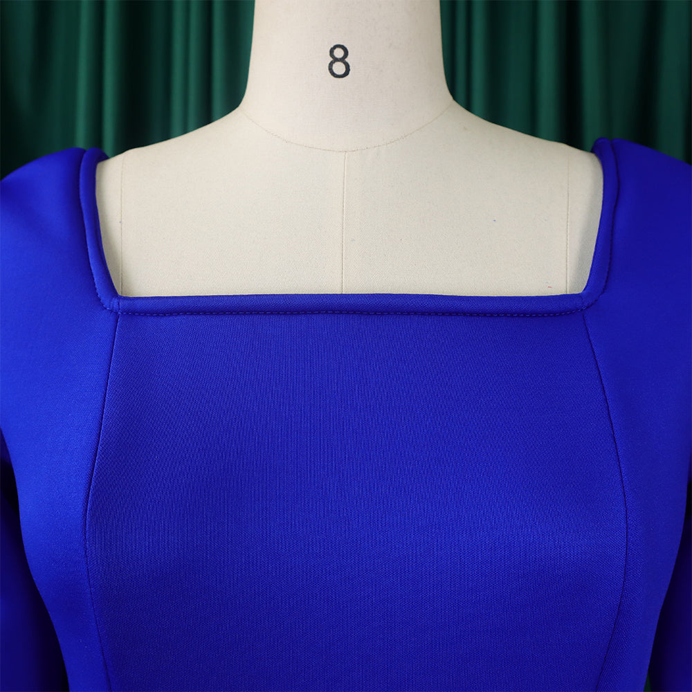 Winter Chic Elegant Fur Decorated Long Sleeve A-Line African Party Dress 28