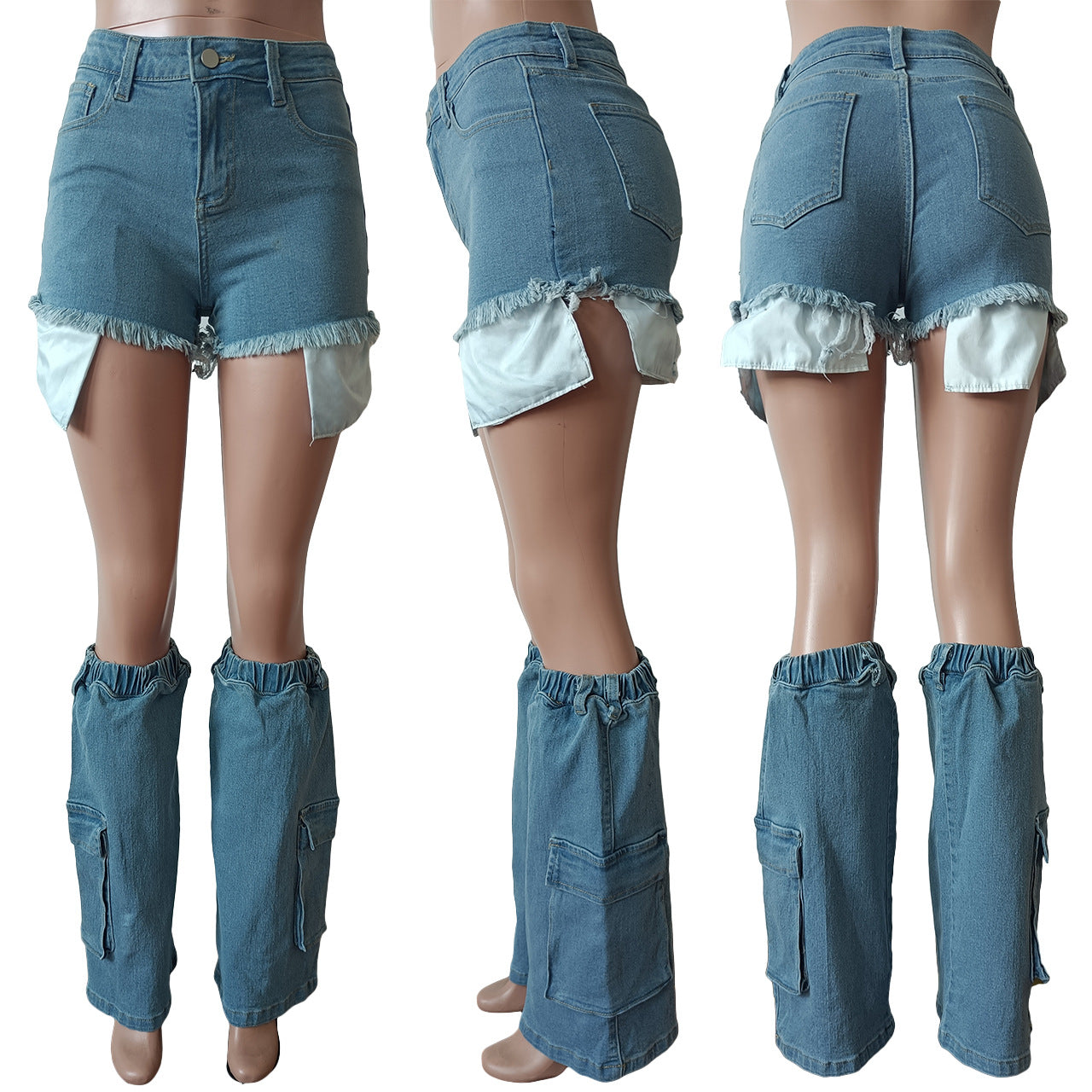 Women Denim shorts and Leg set 12