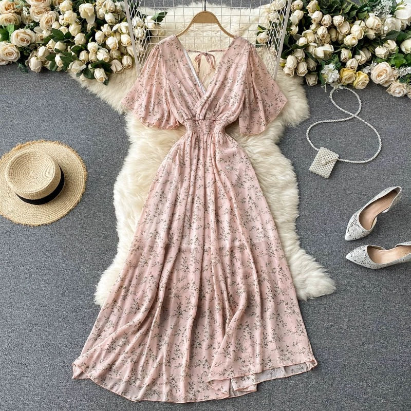 Women Summer Sexy V-Neck Beach Holidays Dress 28