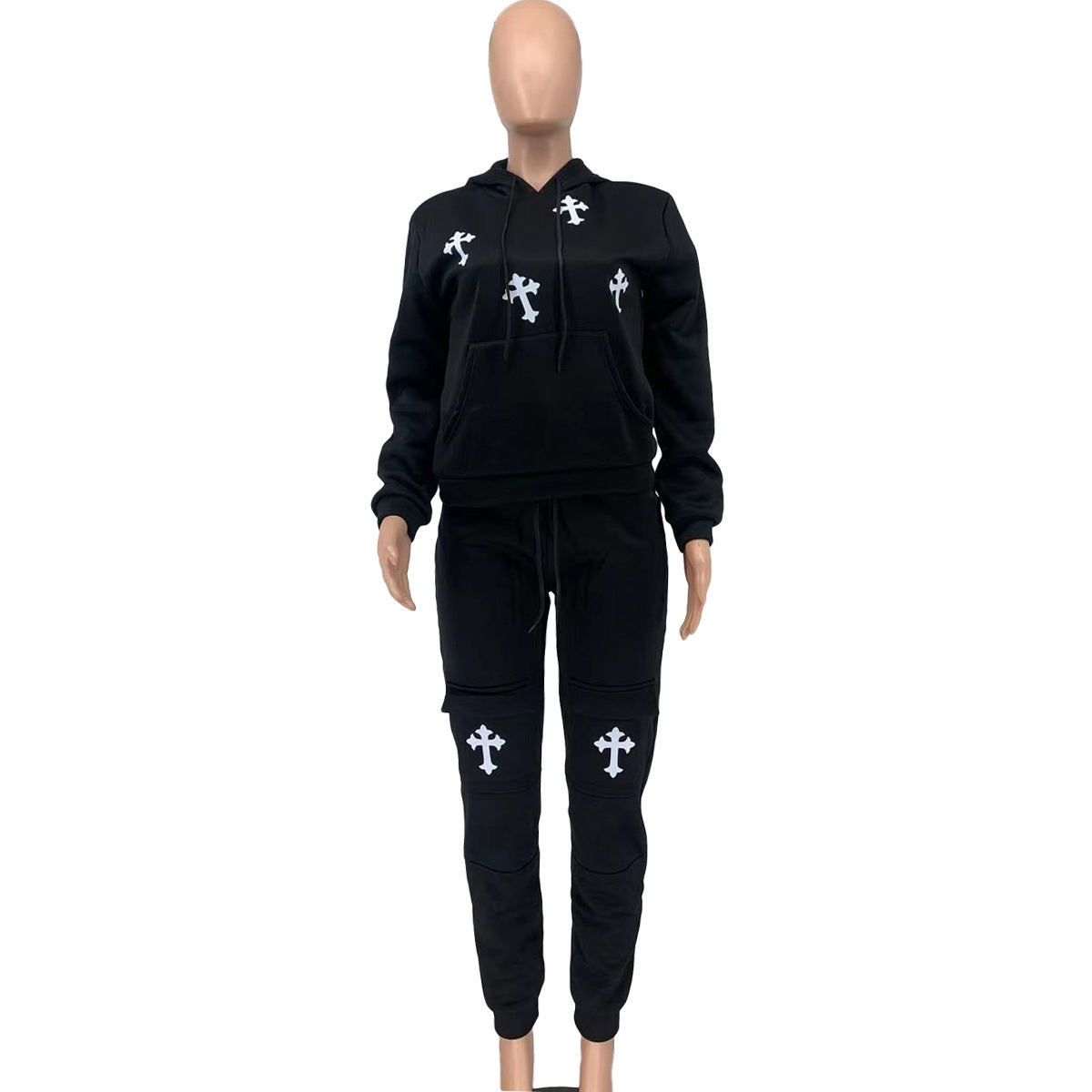Women Casual Sports Print Hoodies and Pant Two-Piece Set 11