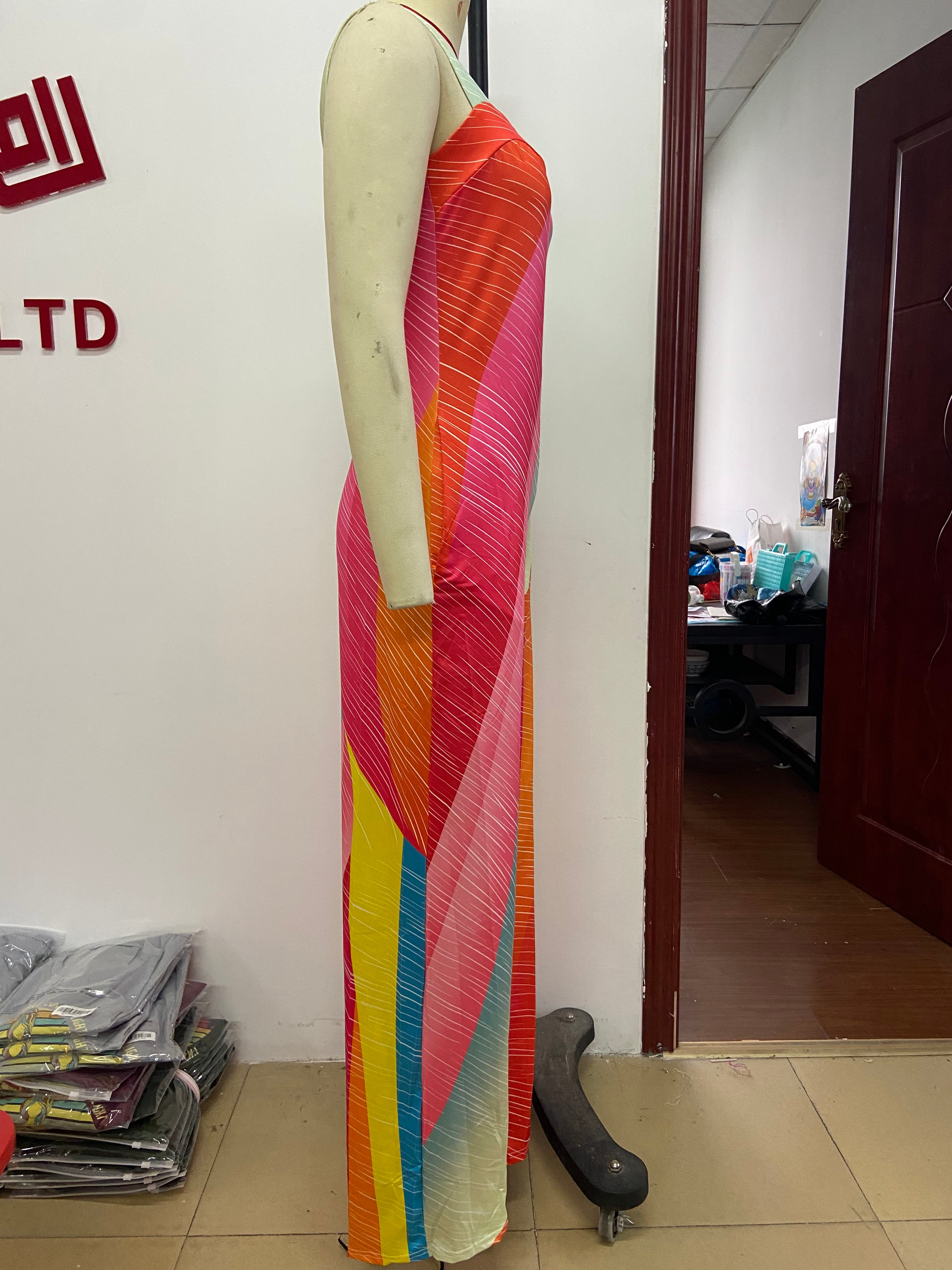 Trendy Print Fashion Wide Strap Jumpsuit Women 12