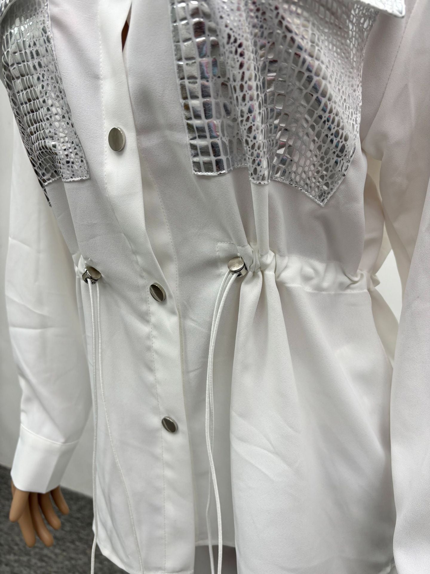 Spring Women's Suit Slim Waist Shirt Trousers Black Two-Piece Set 8