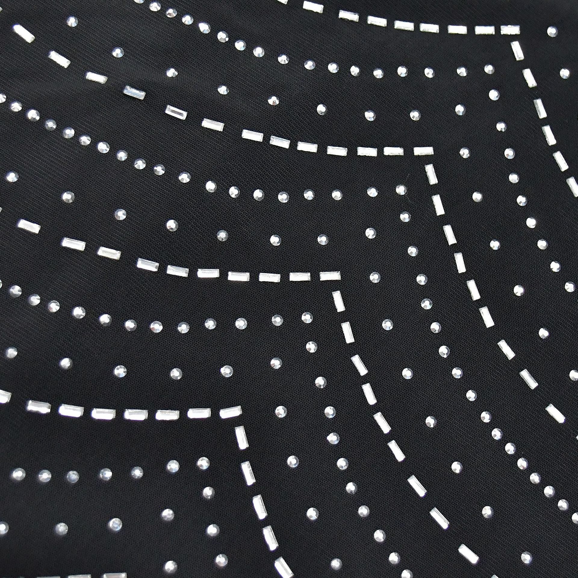 Fashionable Women's Solid Color Mesh Beaded Straps Club Dress 19