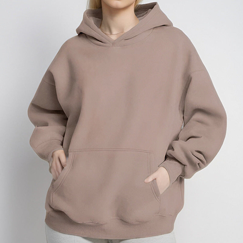Autumn Loose Solid Color Hooded Pocket Fashion Hoodies 35