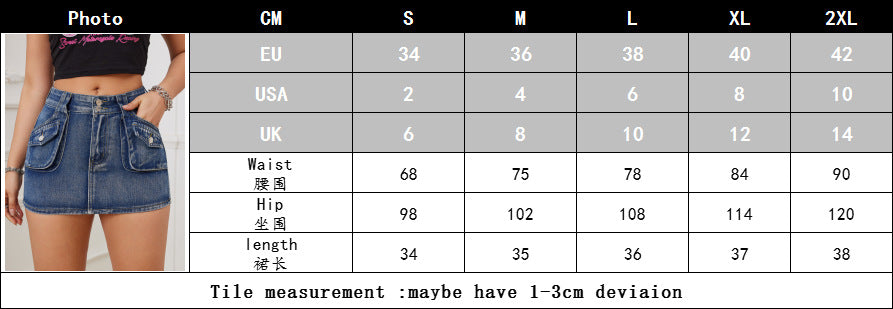 Women Cargo Denim Skirt 8