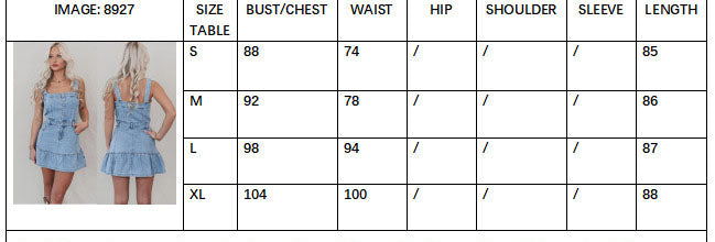 Women Denim Dress with Suspenders 7