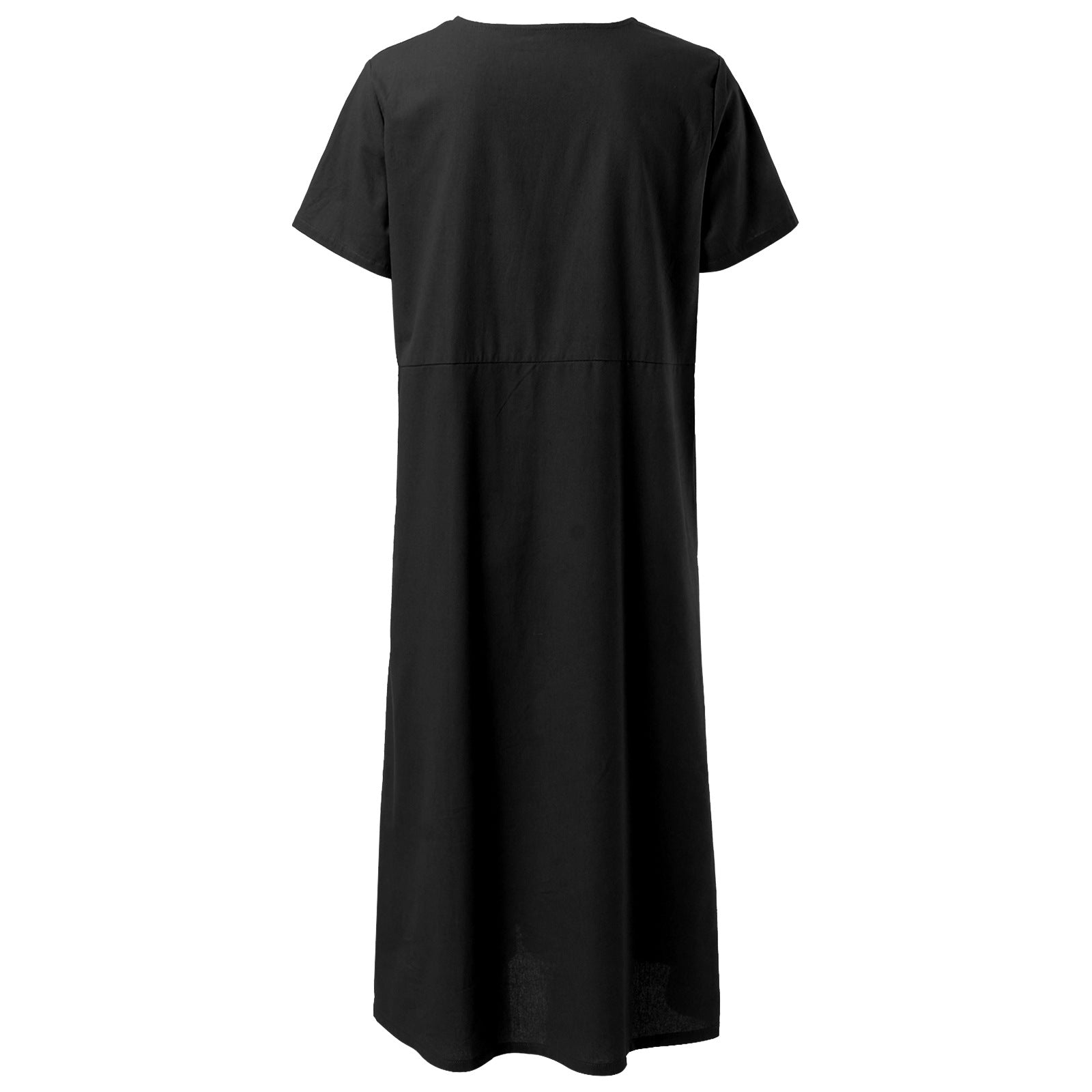 Women's Summer Loose Linen Short Sleeve Plus Size Dress 28