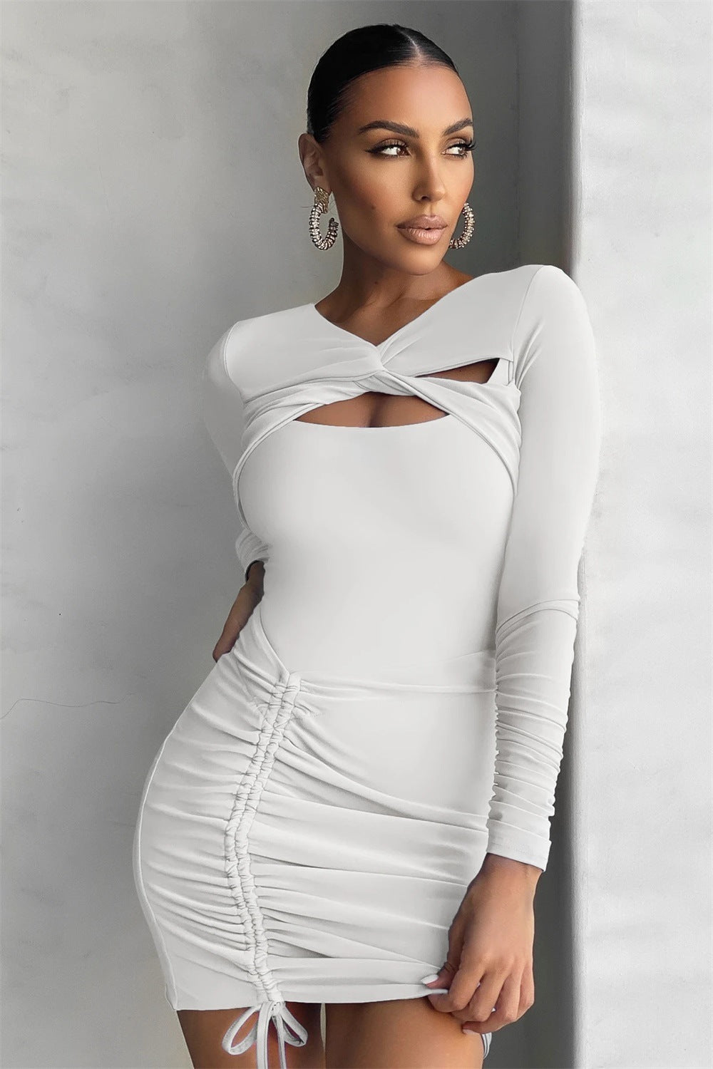 Women Sexy Long Sleeve Bodycon Dress 6