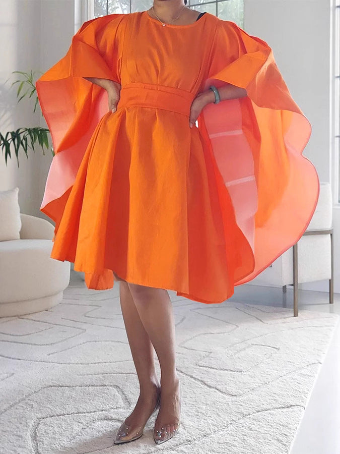 Oversized Batwing Sleeve Party Dress 3