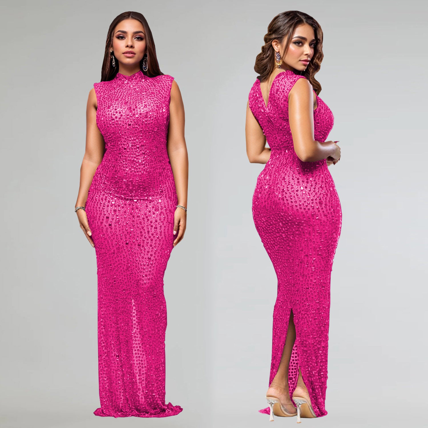 Women Beaded Sexy Bodycon Dress 9