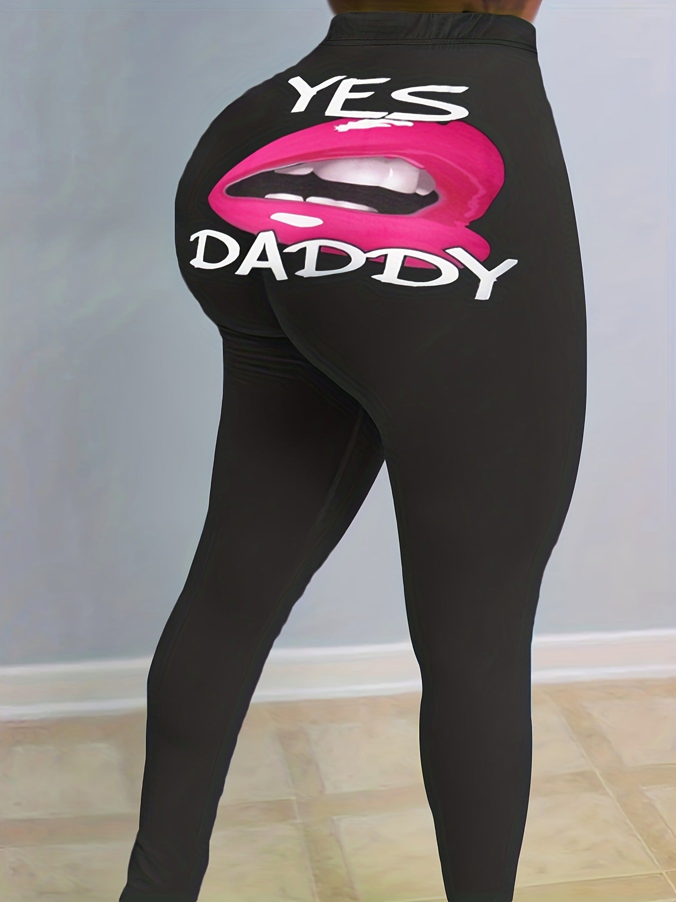 Casual Tight Fitting Letter Printed Trousers Yoga Pants 12