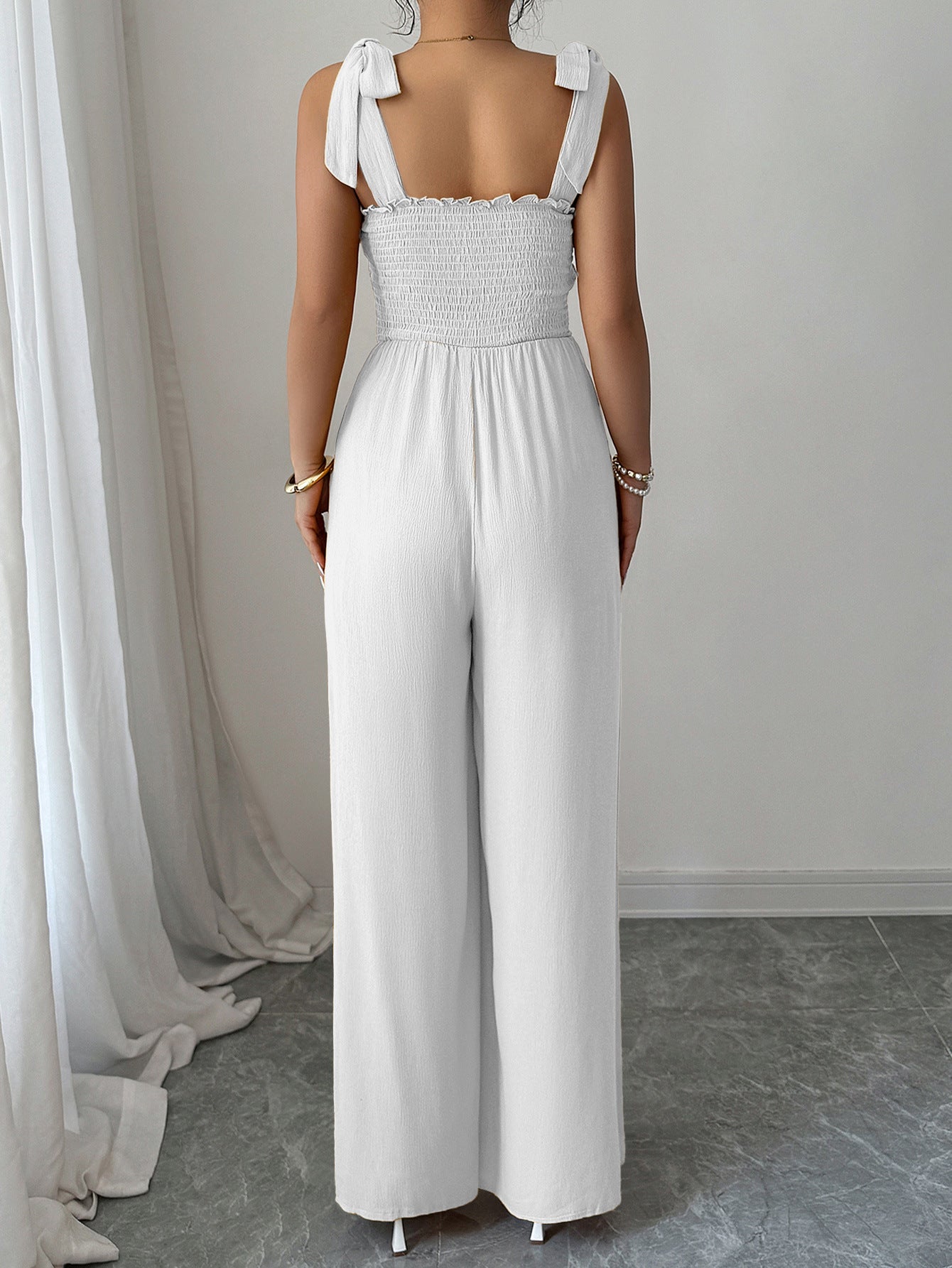Women Casual suspender wide-leg jumpsuit 5