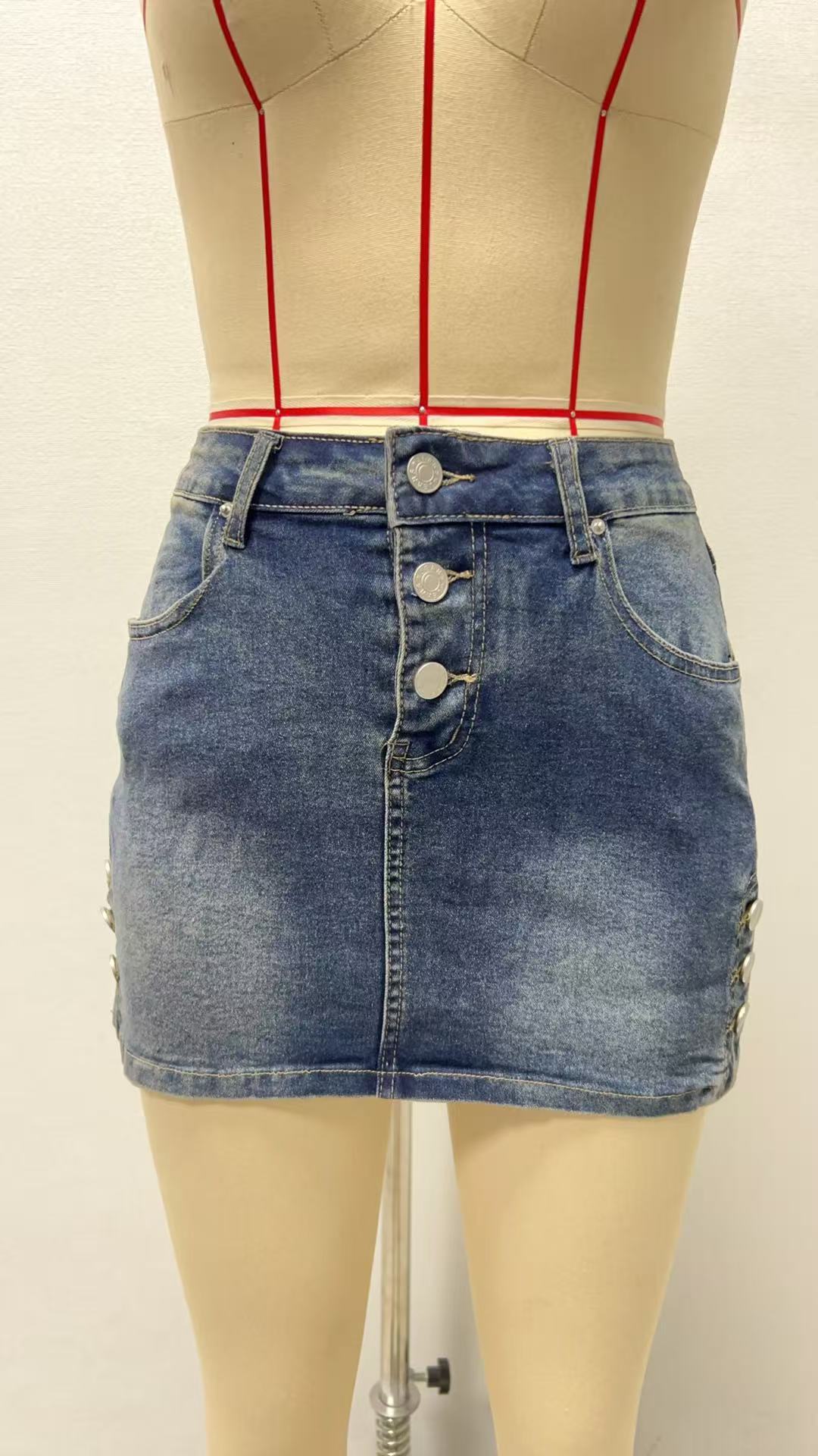 Sexy summer High Stretch Bodycon mini Denim skirt 35