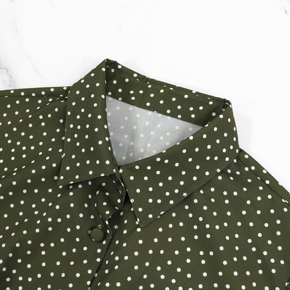 Polka Dot Casual Summer Short Sleeve Long Dress 6