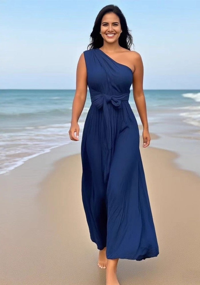 Scarf Styling Open-Waist A-line Dress