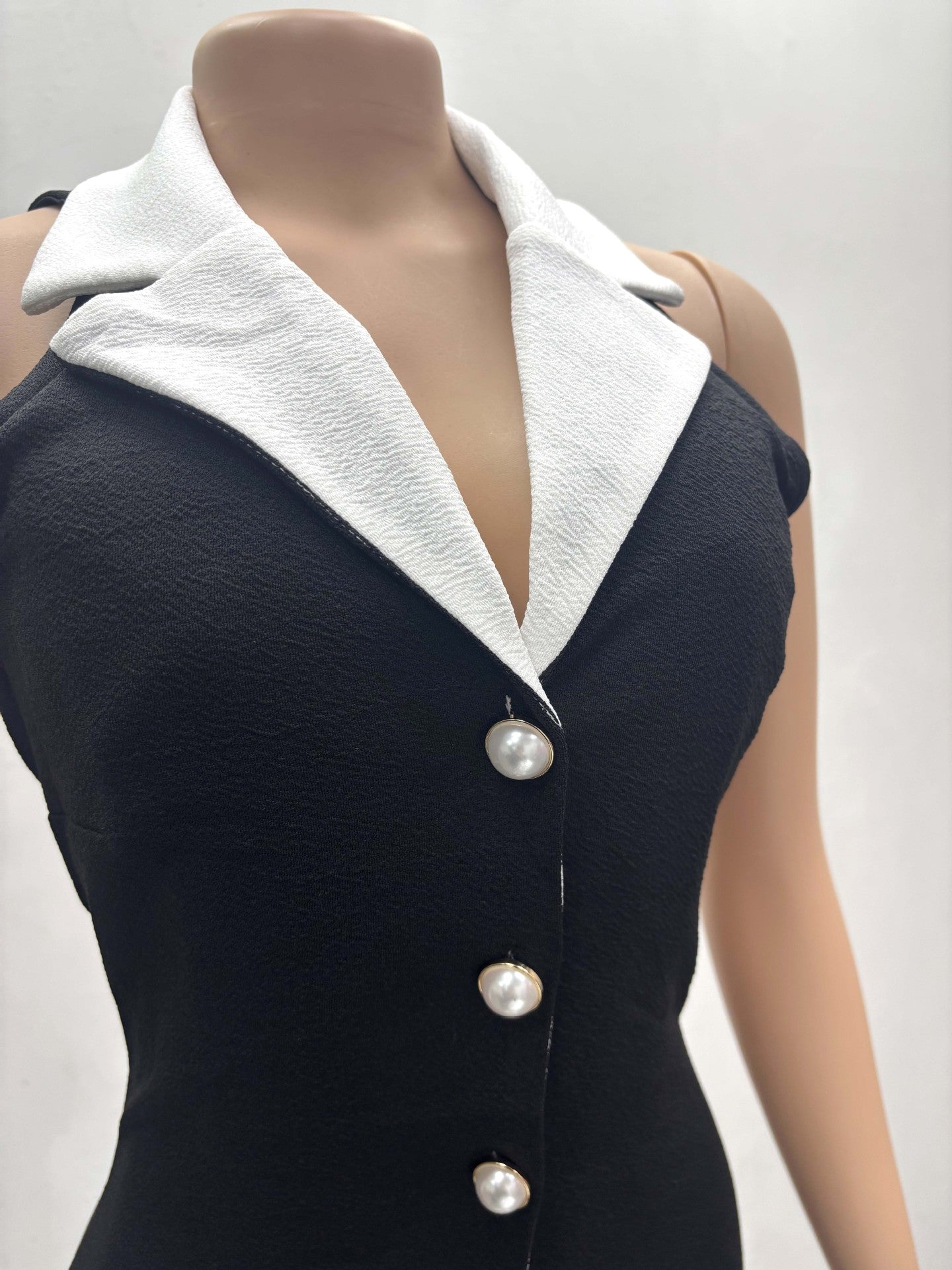 Women Elegant Contrast Button African Dress 6