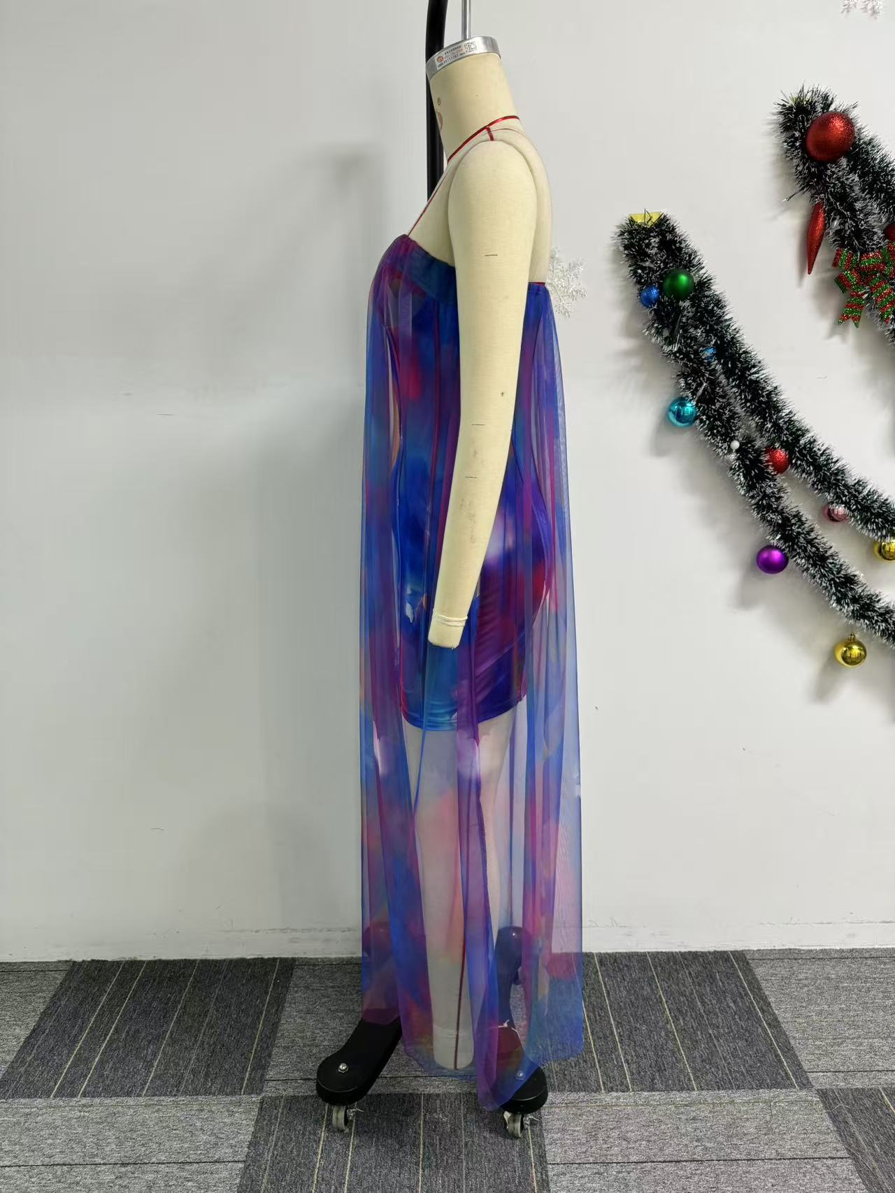 Women Sexy See-Through Stretchy Mesh Patchwork Bodycon Dress 8