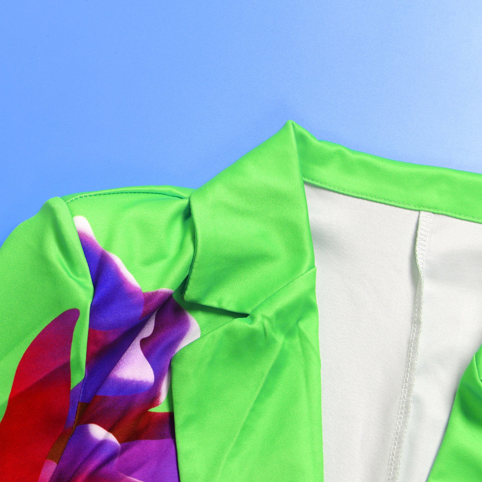 Sexy Plus size suit printed blazer shorts set 23